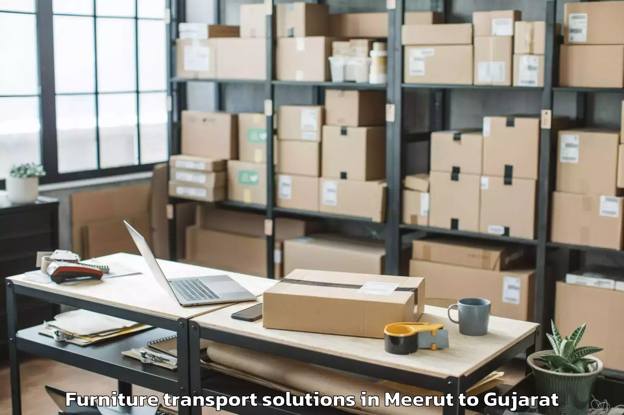 Hassle-Free Meerut to Vadnagar Furniture Transport Solutions